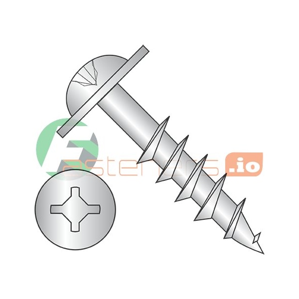 Newport Fasteners Wood Screw, #8, 2-1/4 in, Zinc Plated Steel Flange Round Head Phillips Drive, 1500 PK 221188 - main
